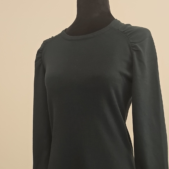 Calvin Klein Dark Green Puff Sleeve Sweater Dress - Picture 7 of 9